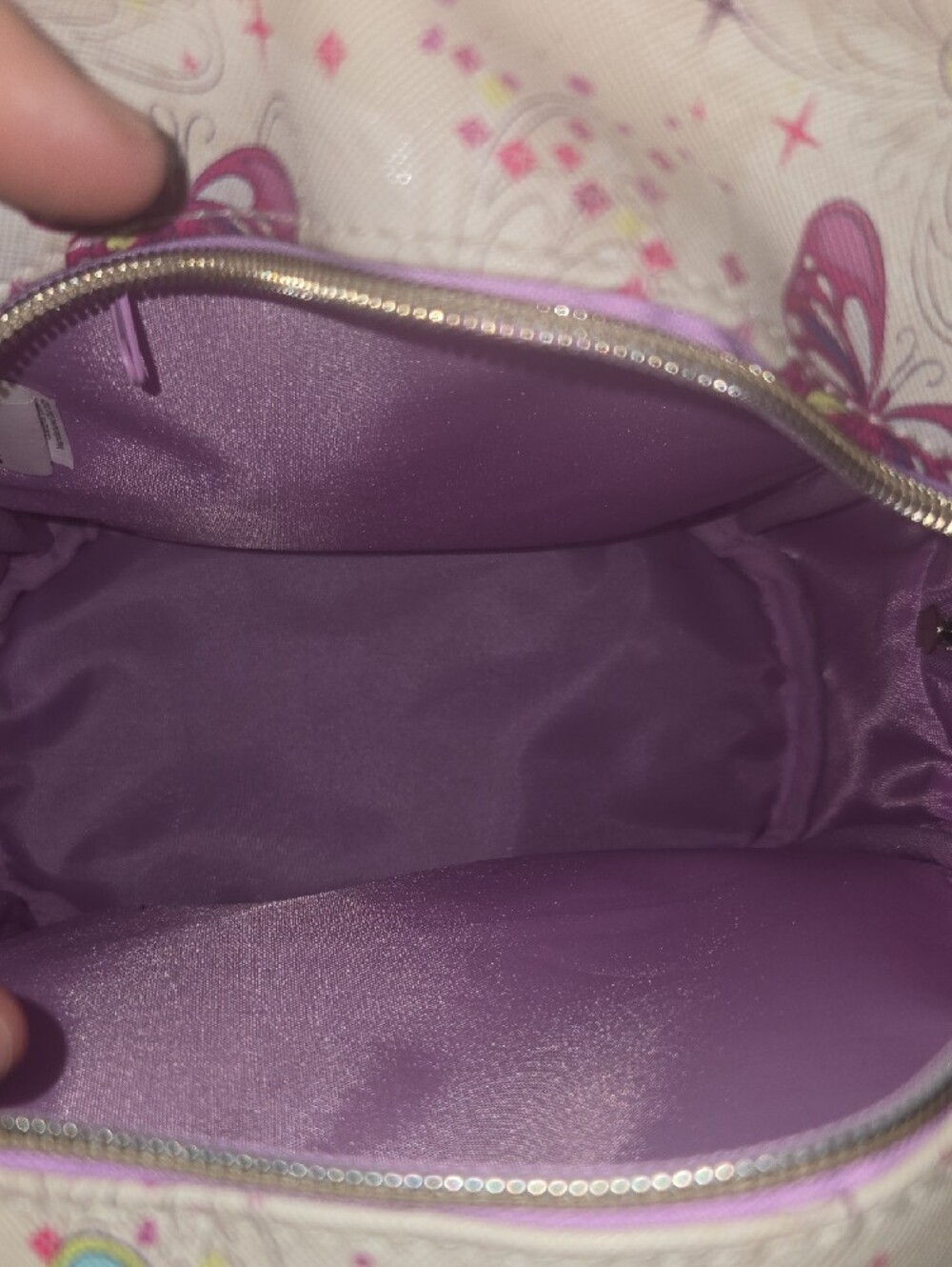Disney Peter Pan Tinker Bell Kids Backpack - Purple & Cream - Picture 10 of 13